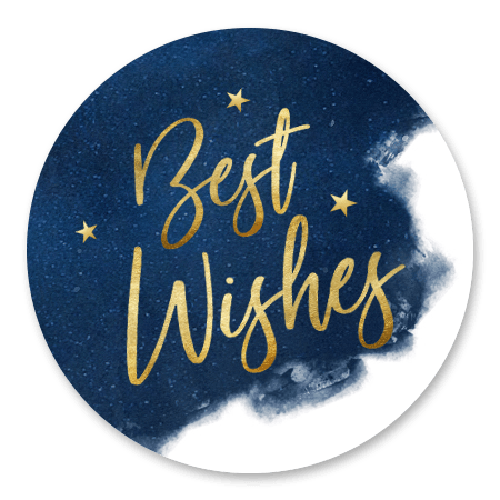 Best Wishes blauw